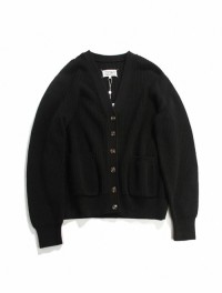 Hand sewn square mark/black V-neck buttons, simple wool knitted cardigan, sweater, jacket, autumn and winter, lazy styl