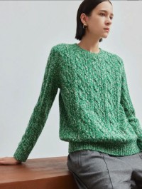Flower yarn womens cashmere sweater 2025 autumn and winter new round neck sweater thicker knitwear top tide
