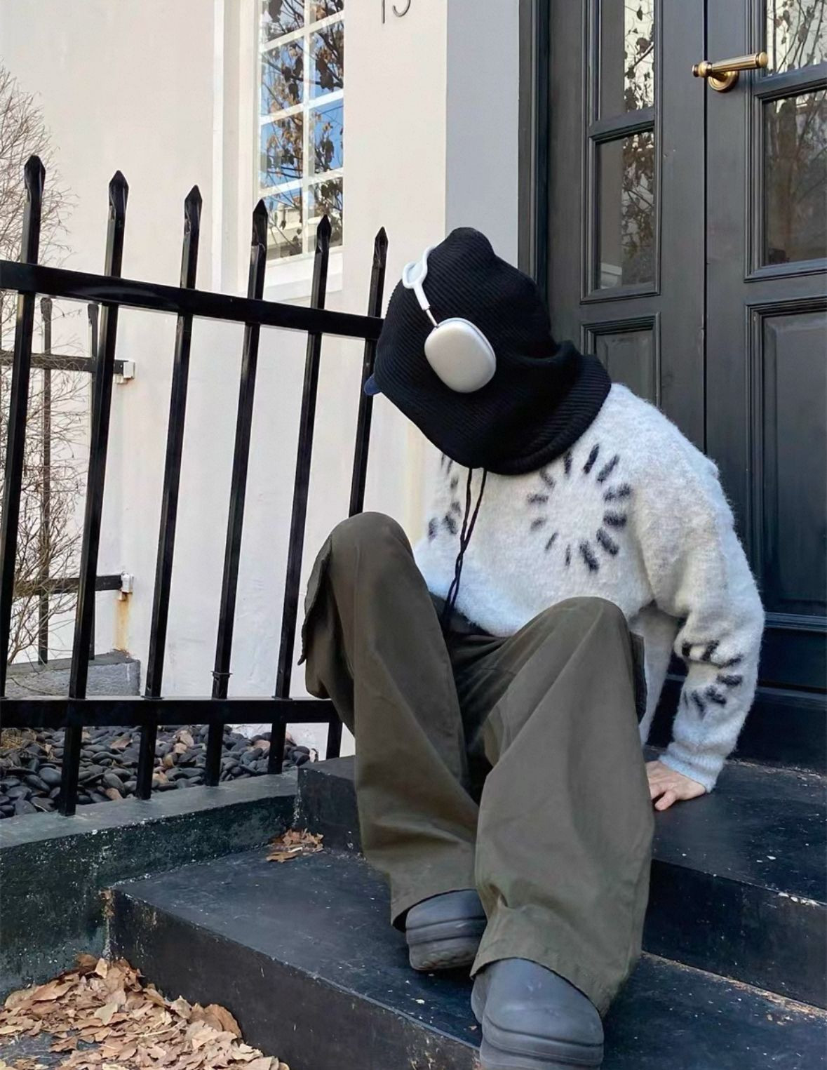 American fashion brand jacquard niche sweater design sense casual wear couples street knitwear men