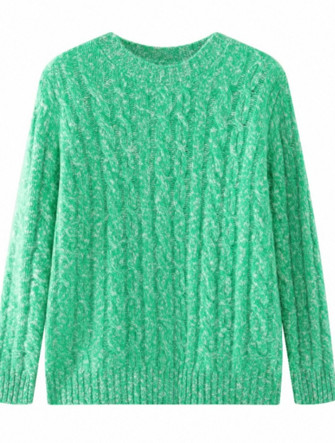 Flower yarn womens cashmere sweater 2025 autumn and winter new round neck sweater thicker knitwear top tide