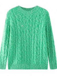 Flower yarn womens cashmere sweater 2025 autumn and winter new round neck sweater thicker knitwear top tide