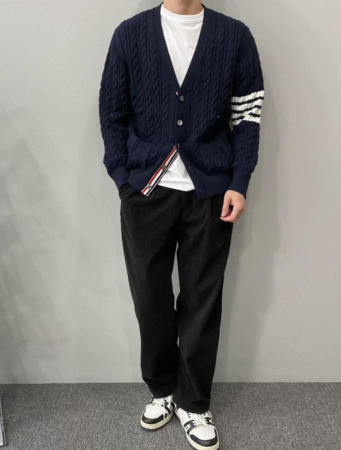 Mens patterned button sweaters, slim-fit knits, warm and stylish, customizable