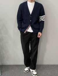 Mens patterned button sweaters, slim-fit knits, warm and stylish, customizable