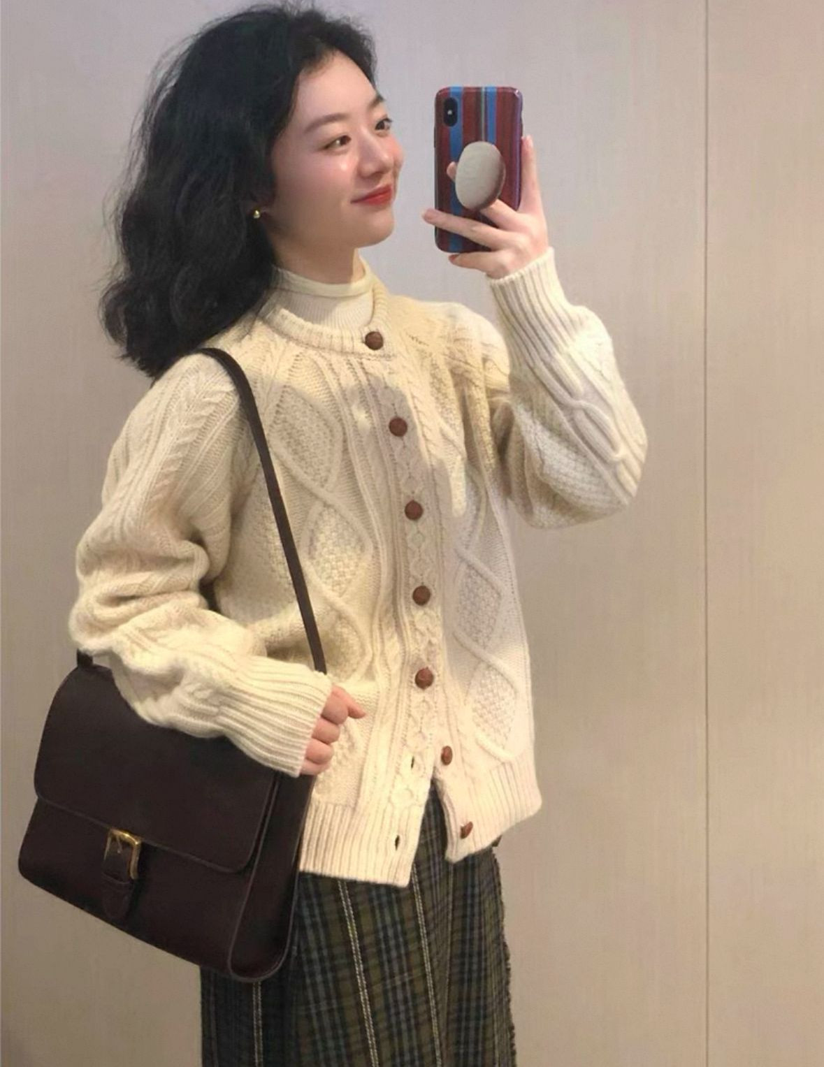 American retro slim long sleeve knit sweater jacket womens autumn and winter casual sports letter top tide