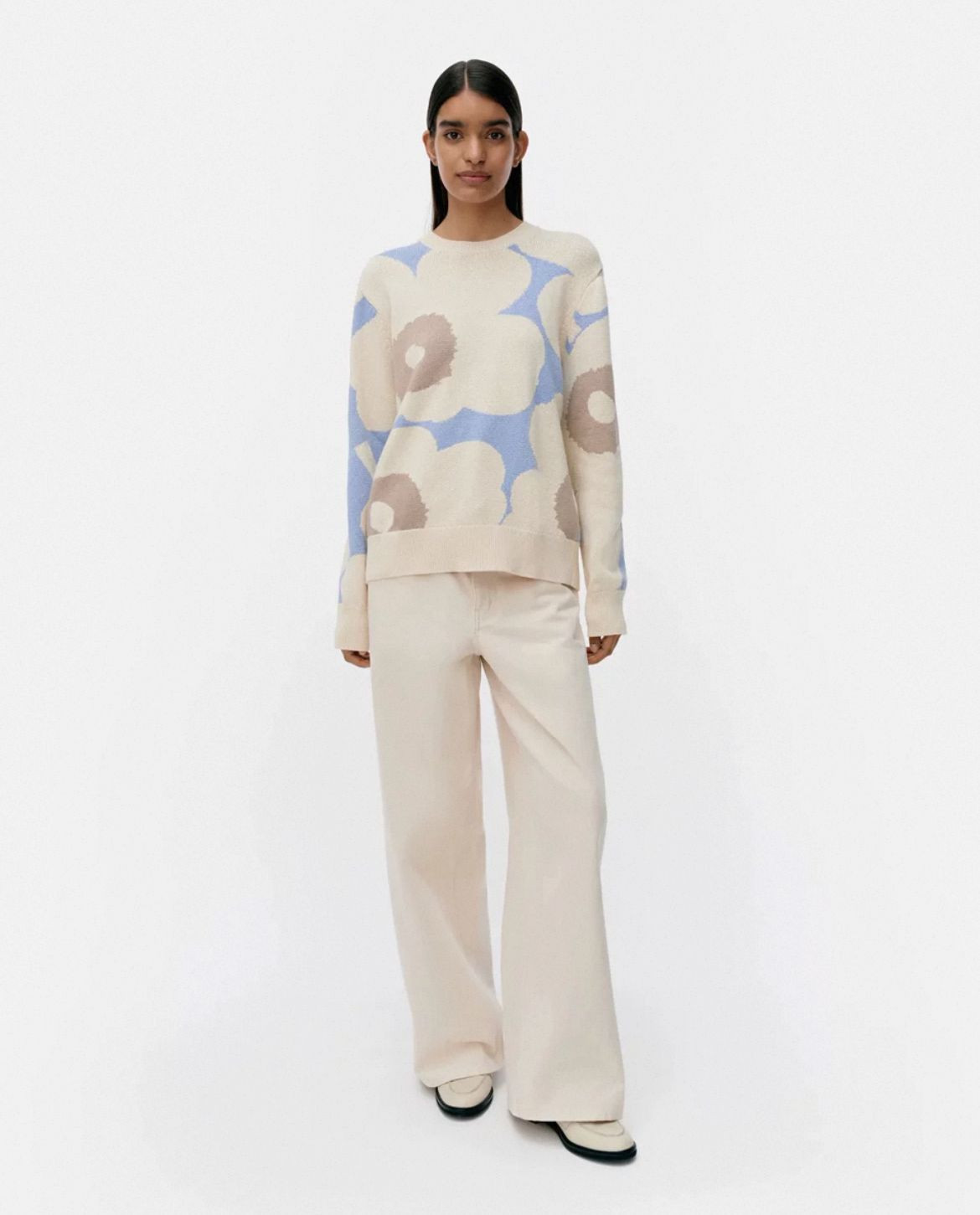 Autumn New Printed Pullover Round Neck Long Sleeve Top Womens European and American Loose Casual Thickened Sweater Wom
