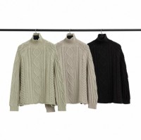 Twist collar unisex sweater, warm and fashionable, customizable