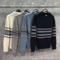 Cotton sweater mens cold-resistant and warm pullover 2025 spring and autumn winter new round neck base layer trend cot