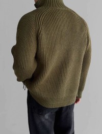 Double zipper stand-up collar knitted cardigan mens spring Korean style fashion fashion simple warm light familiar sty