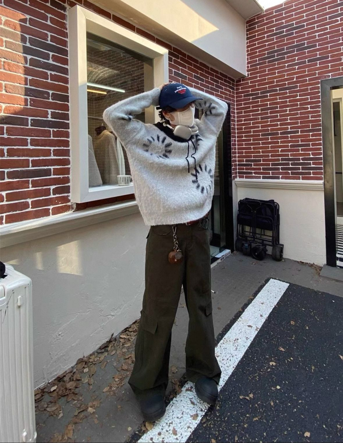 American fashion brand jacquard niche sweater design sense casual wear couples street knitwear men