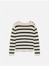 2025 Womens Striped Button Sweater