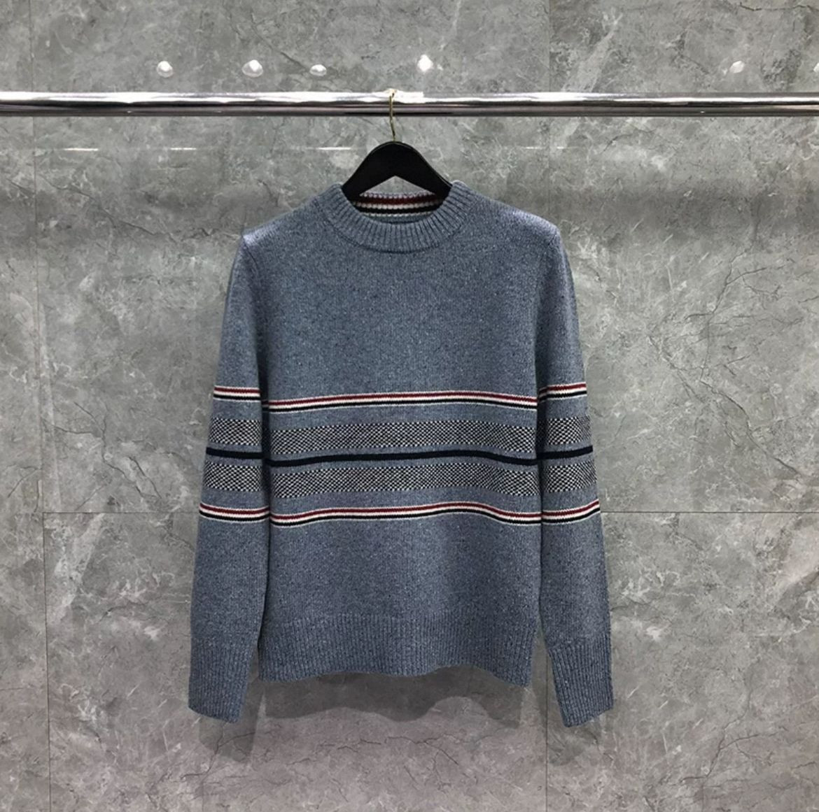 Cotton sweater mens cold-resistant and warm pullover 2025 spring and autumn winter new round neck base layer trend cot