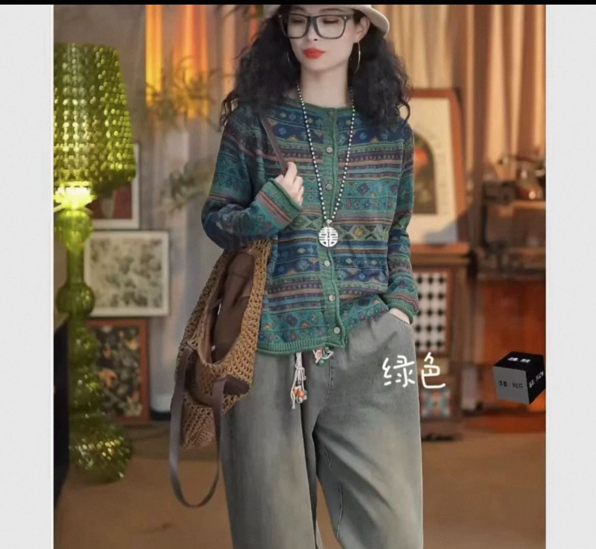 Design: Pre-autumn fashion, foreign cotton, sweater, jacket, womens bohemian design, long-sleeved knitted cardigan