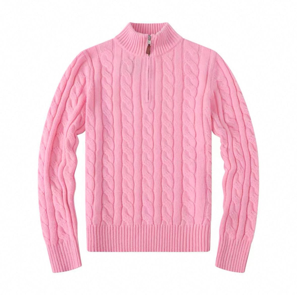 Mens twist solid color zipper sweater, fashionable, casual, available in a variety of sizes, styles, colors, and custo