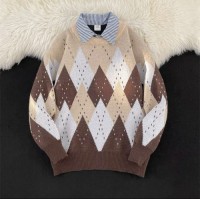 Winter 2025 Original Retro Atmosphere Christmas Sweater Womens Loose Lazy Knitwear