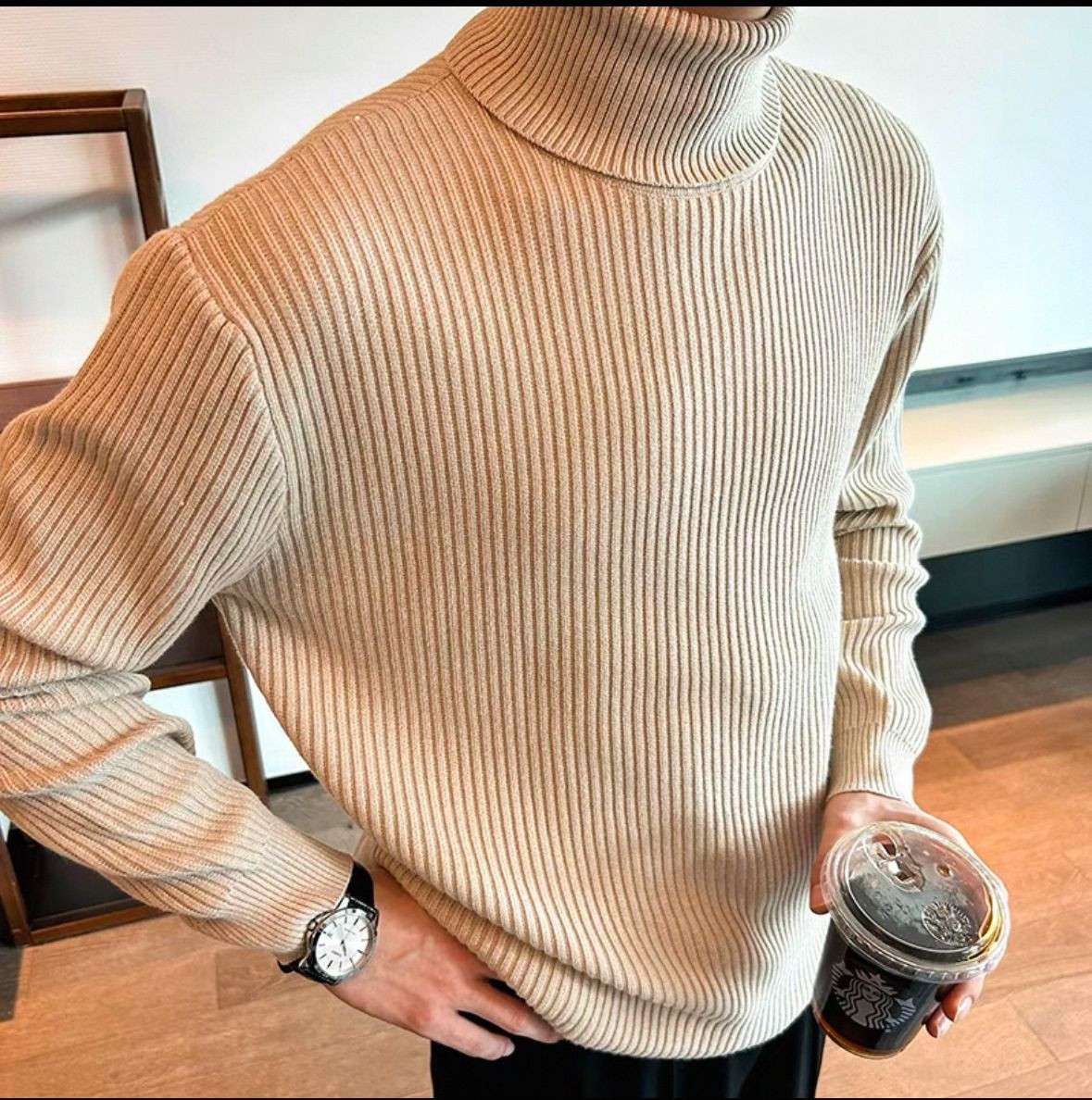 Mens solid color sweaters, high crew neck sweaters, fashionable, casual, available in a variety of sizes, styles, colo