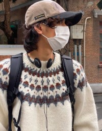 Autumn and winter retro crew neck sweater couple Nordic plus heavy knitwear American retro