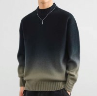 Gradient mens sweater, casual round neck, a variety of sizes, multiple styles, and a variety of colors are available,