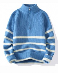 Striped mens sweater, fashionable casual round neck, a variety of sizes, multiple styles, and a variety of colors are