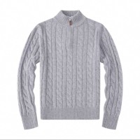 Mens twist solid color zipper sweater, fashionable, casual, available in a variety of sizes, styles, colors, and custo