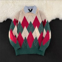 Winter 2025 Original Retro Atmosphere Christmas Sweater Womens Loose Lazy Knitwear