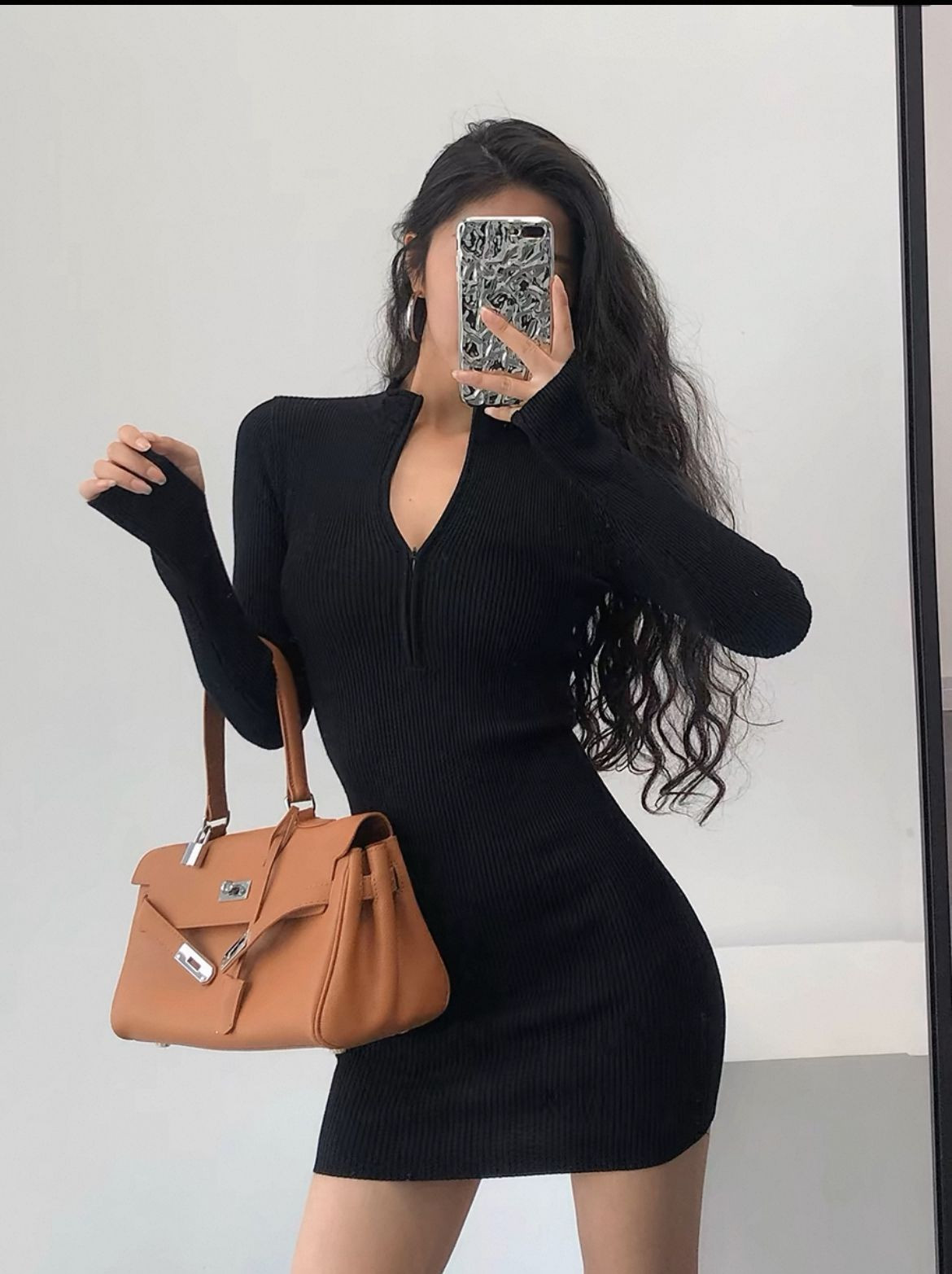 Womens one-piece sweater, slim figure, simple style, can be customized style color