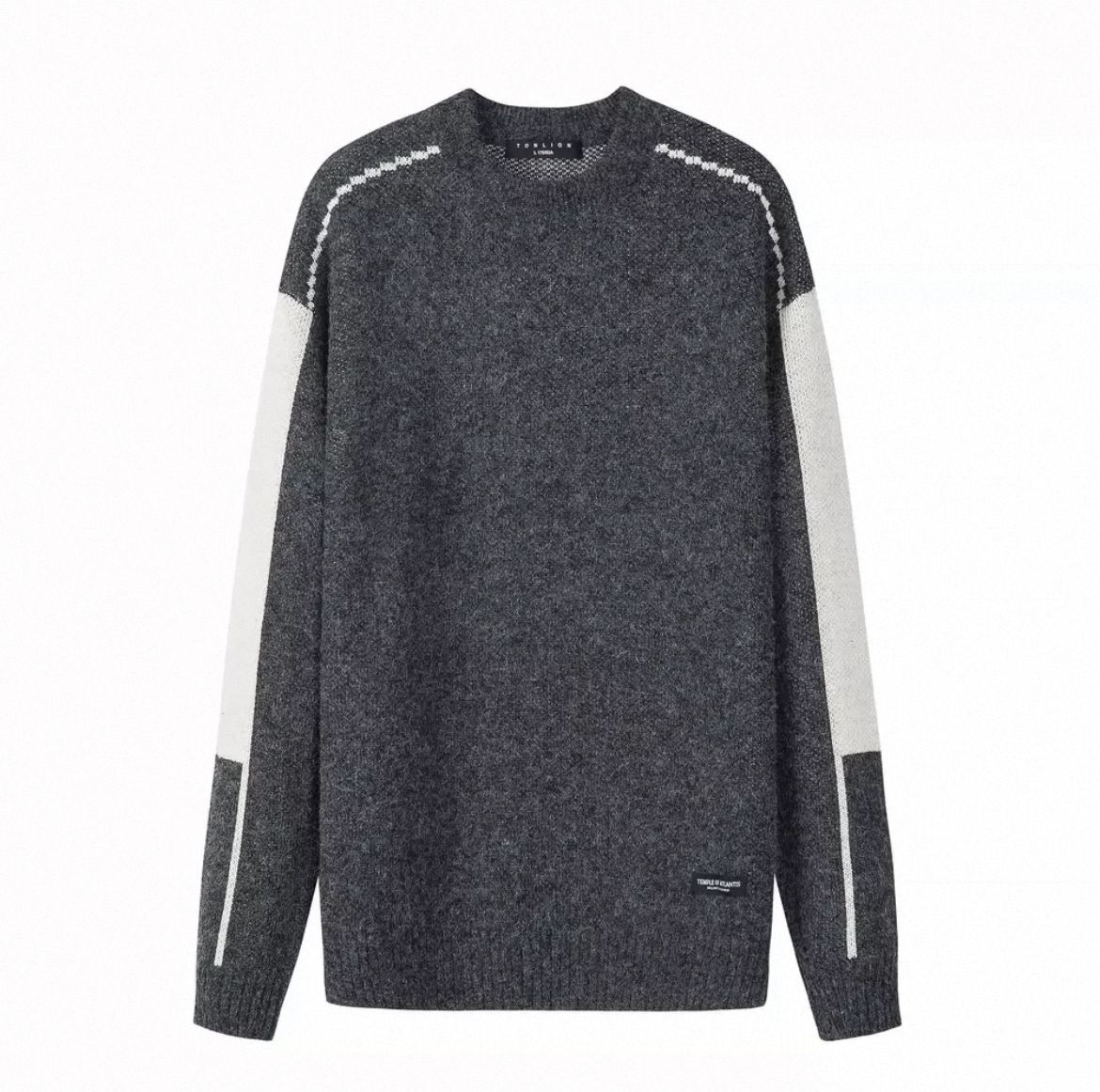 Mens patterned crewneck sweater, slim fit, warm and fashionable, customizable