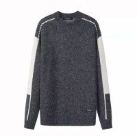 Mens patterned crewneck sweater, slim fit, warm and fashionable, customizable