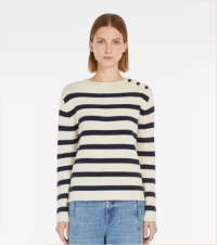 2025 Womens Striped Button Sweater