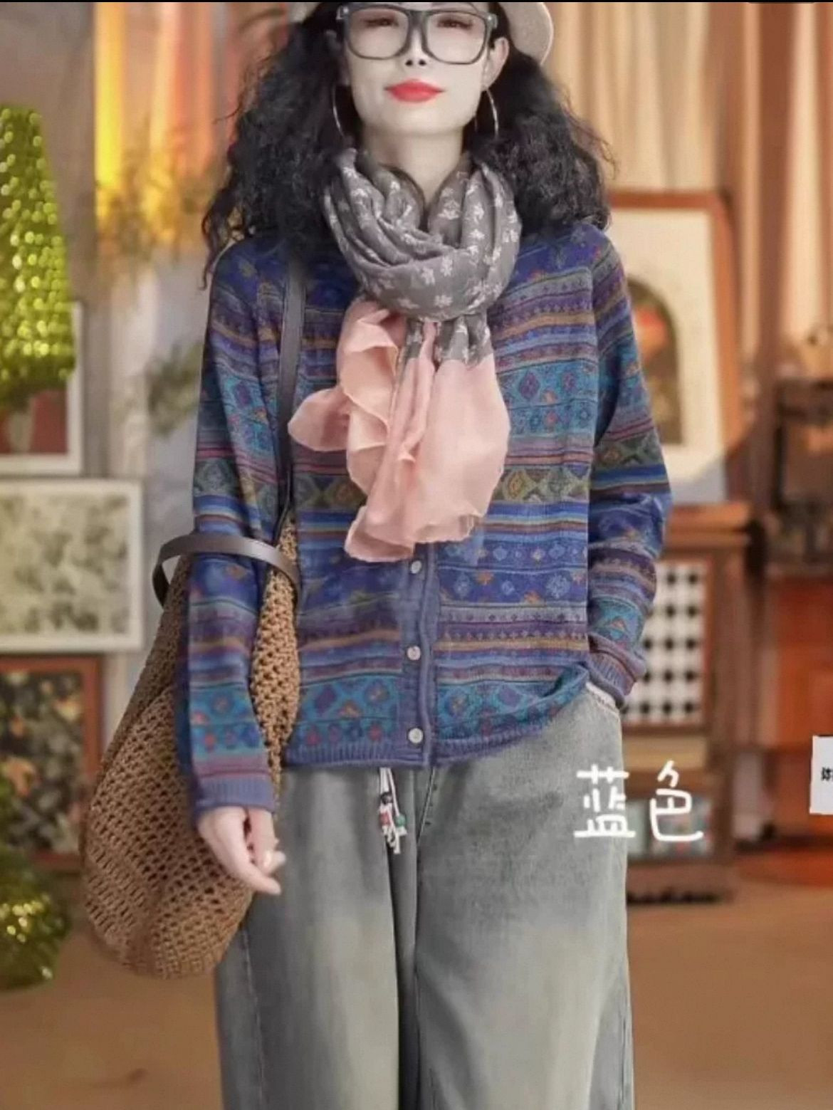 Design: Pre-autumn fashion, foreign cotton, sweater, jacket, womens bohemian design, long-sleeved knitted cardigan