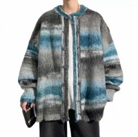 Contrasting tie-dye sweaters, mens spring and autumn trends, loose cardigan jackets, couple knits
