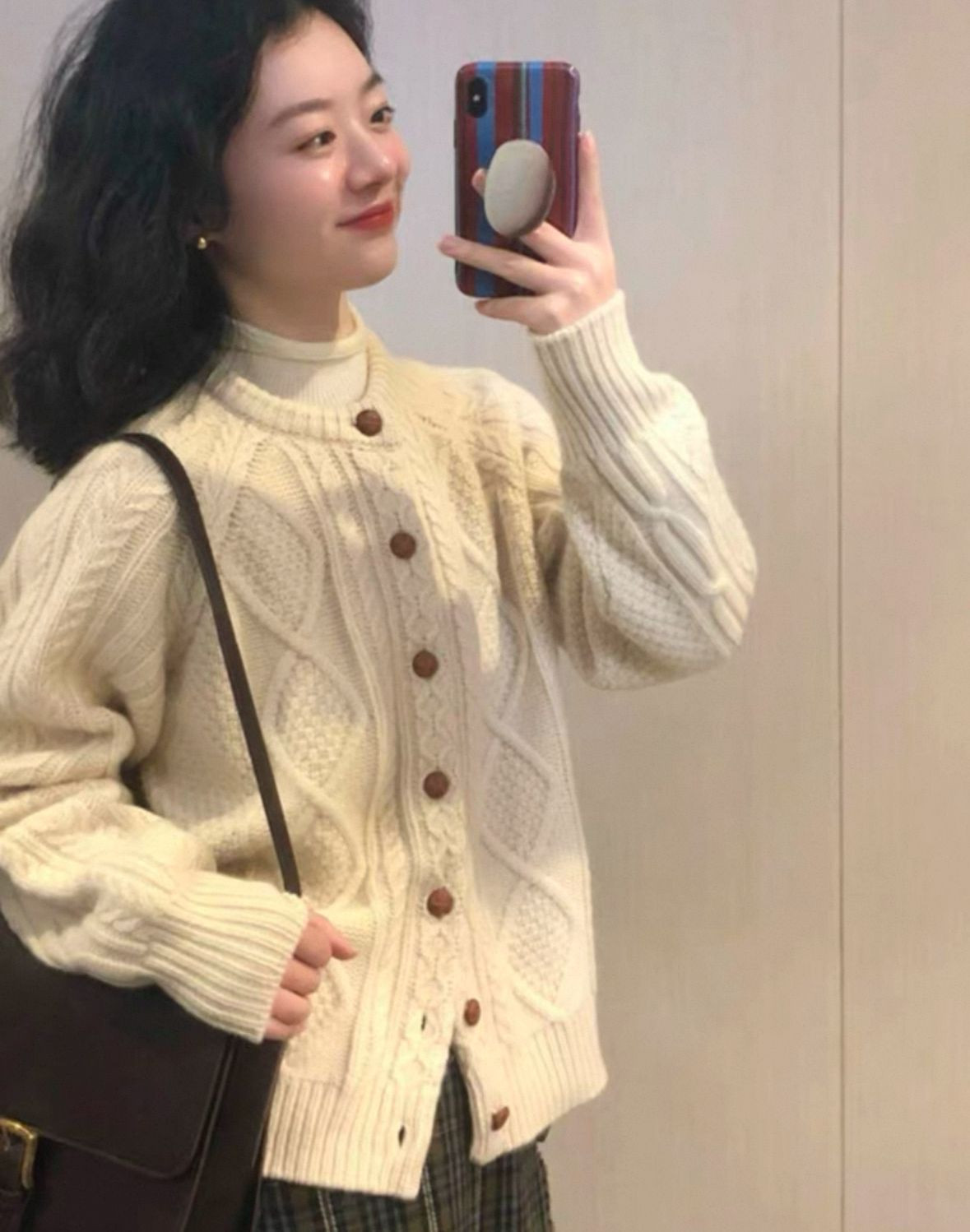 American retro slim long sleeve knit sweater jacket womens autumn and winter casual sports letter top tide