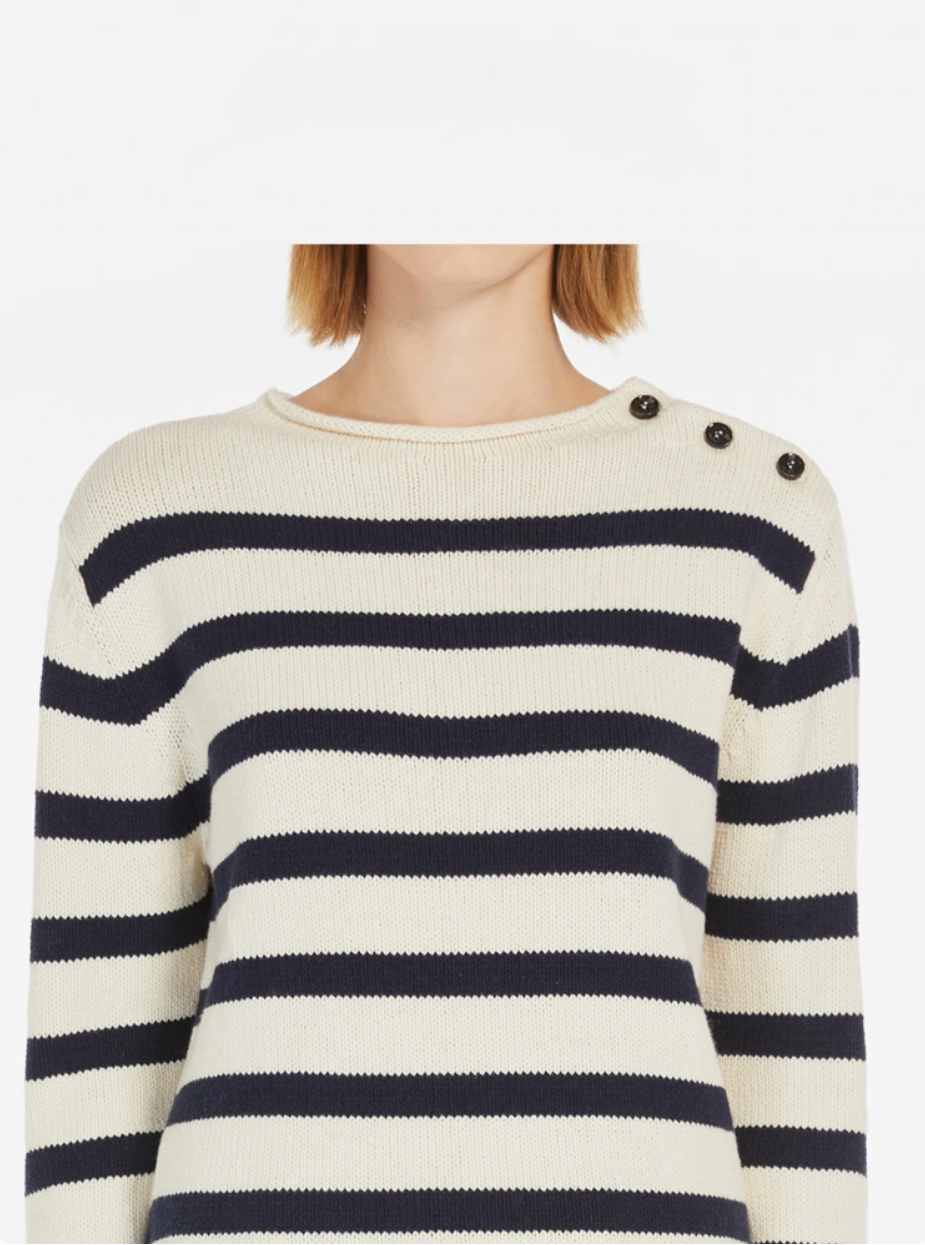 2025 Womens Striped Button Sweater