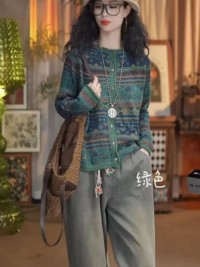 Design: Pre-autumn fashion, foreign cotton, sweater, jacket, womens bohemian design, long-sleeved knitted cardigan