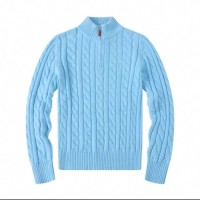 Mens twist solid color zipper sweater, fashionable, casual, available in a variety of sizes, styles, colors, and custo