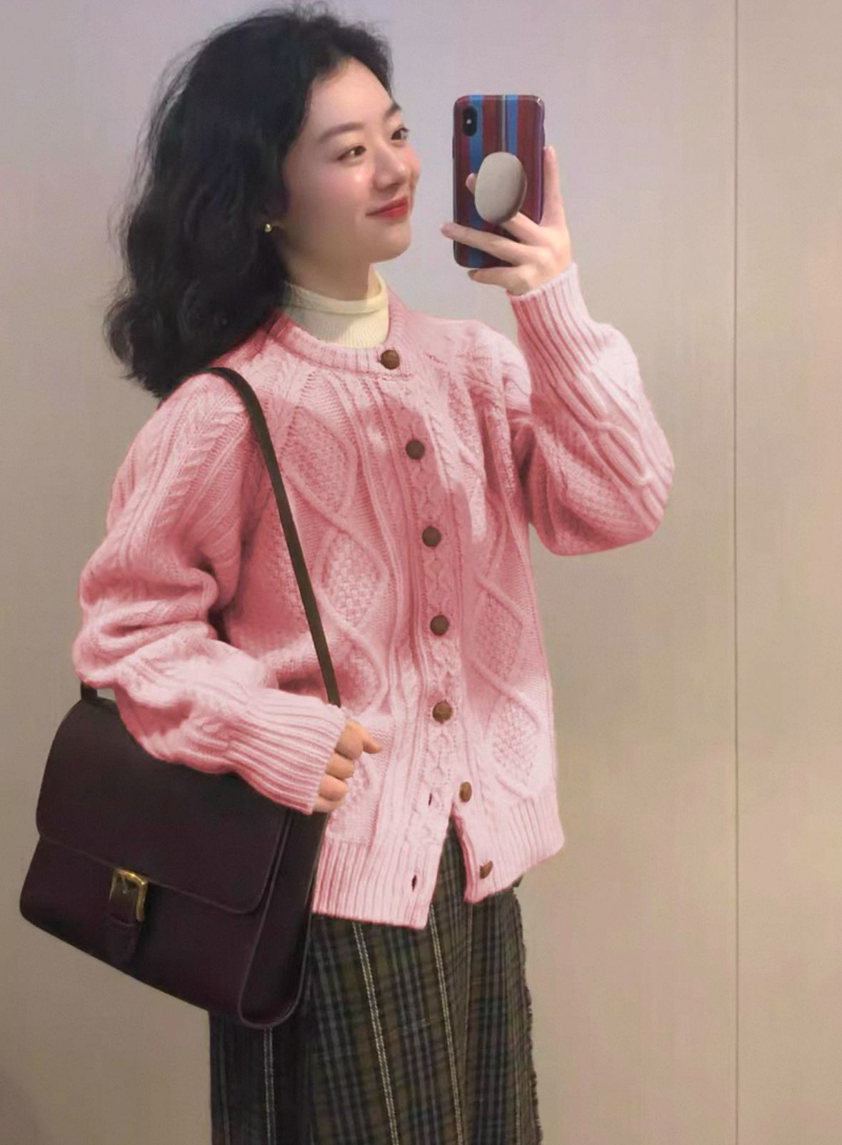 American retro slim long sleeve knit sweater jacket womens autumn and winter casual sports letter top tide