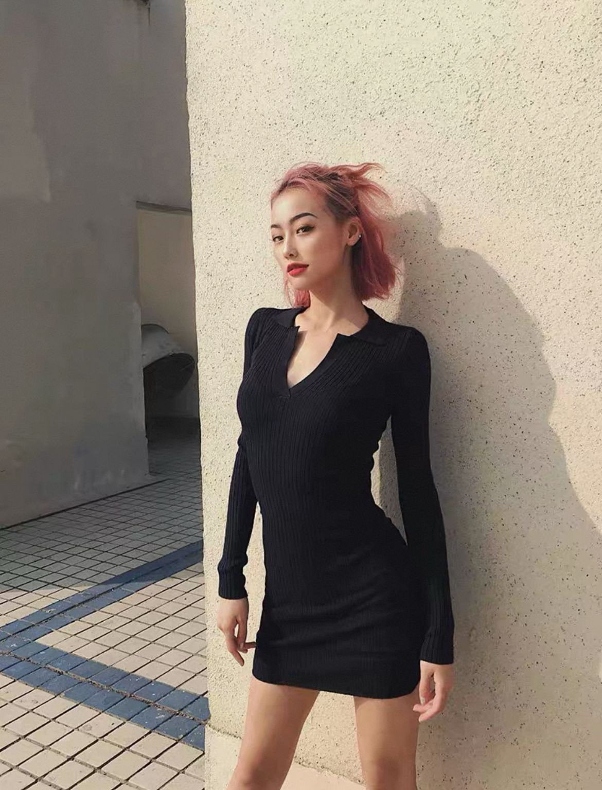 Pleated womens sweaters, slim fit dresses, customizable