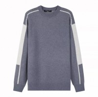 Mens patterned crewneck sweater, slim fit, warm and fashionable, customizable